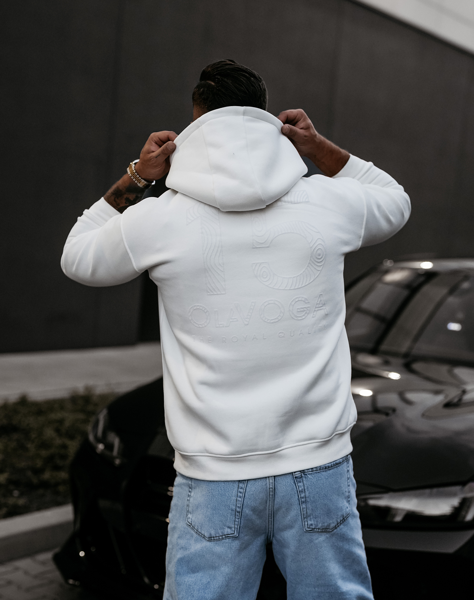 Bluza męska OLAVOGA hoodie VITREGNO ecru