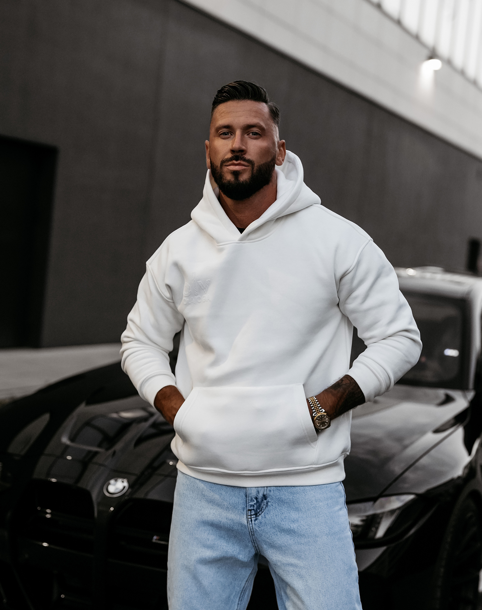 Bluza męska OLAVOGA hoodie VITREGNO ecru