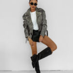 Kozaki kowbojki zamszowe OLAVOGA POINT grafitowe