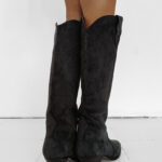 Kozaki kowbojki zamszowe OLAVOGA POINT grafitowe