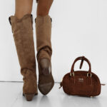 Kozaki kowbojki zamszowe OLAVOGA POINT jasny brąz