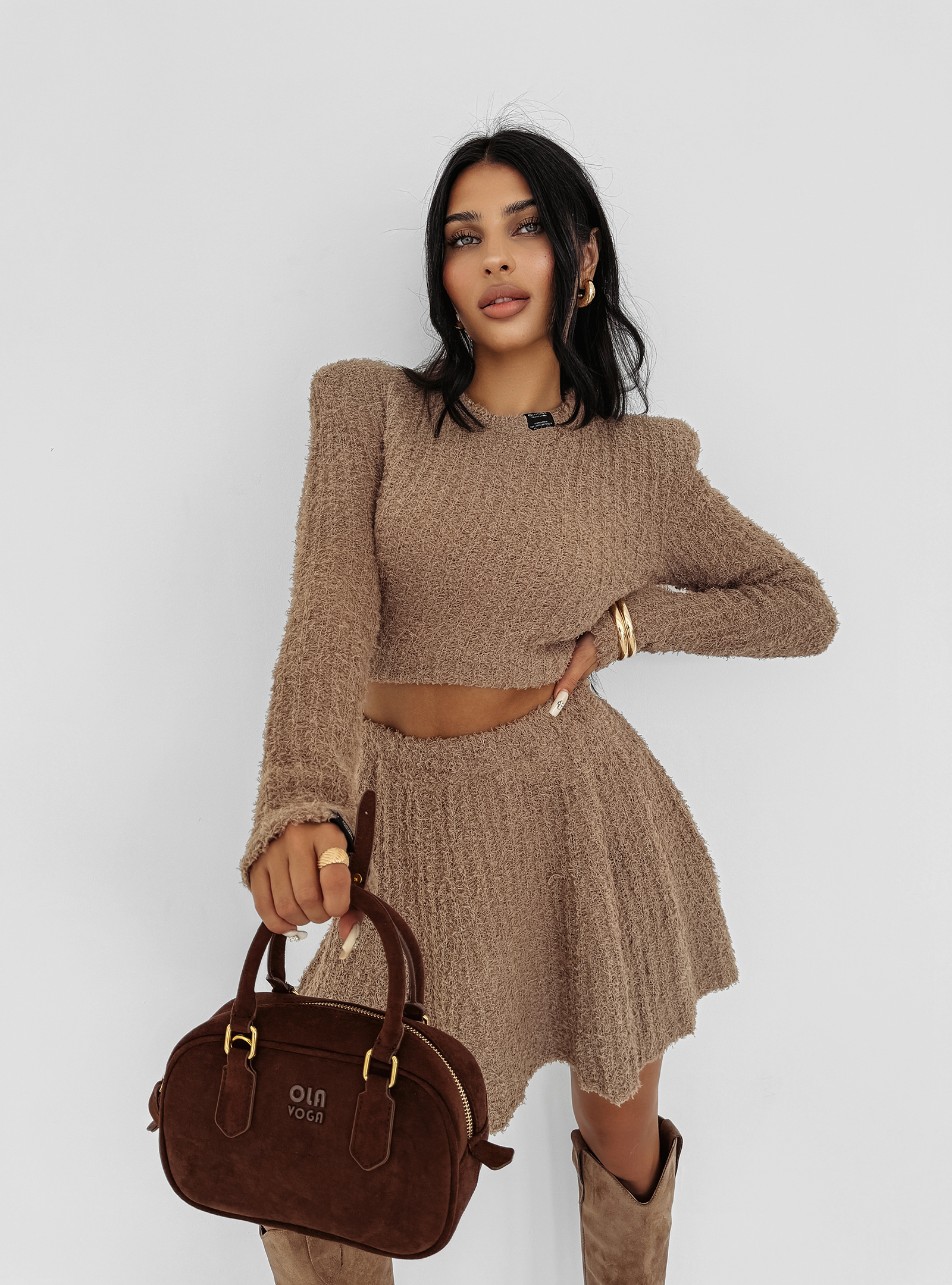 Komplet dzianinowy OLAVOGA MERSILIA beżowy