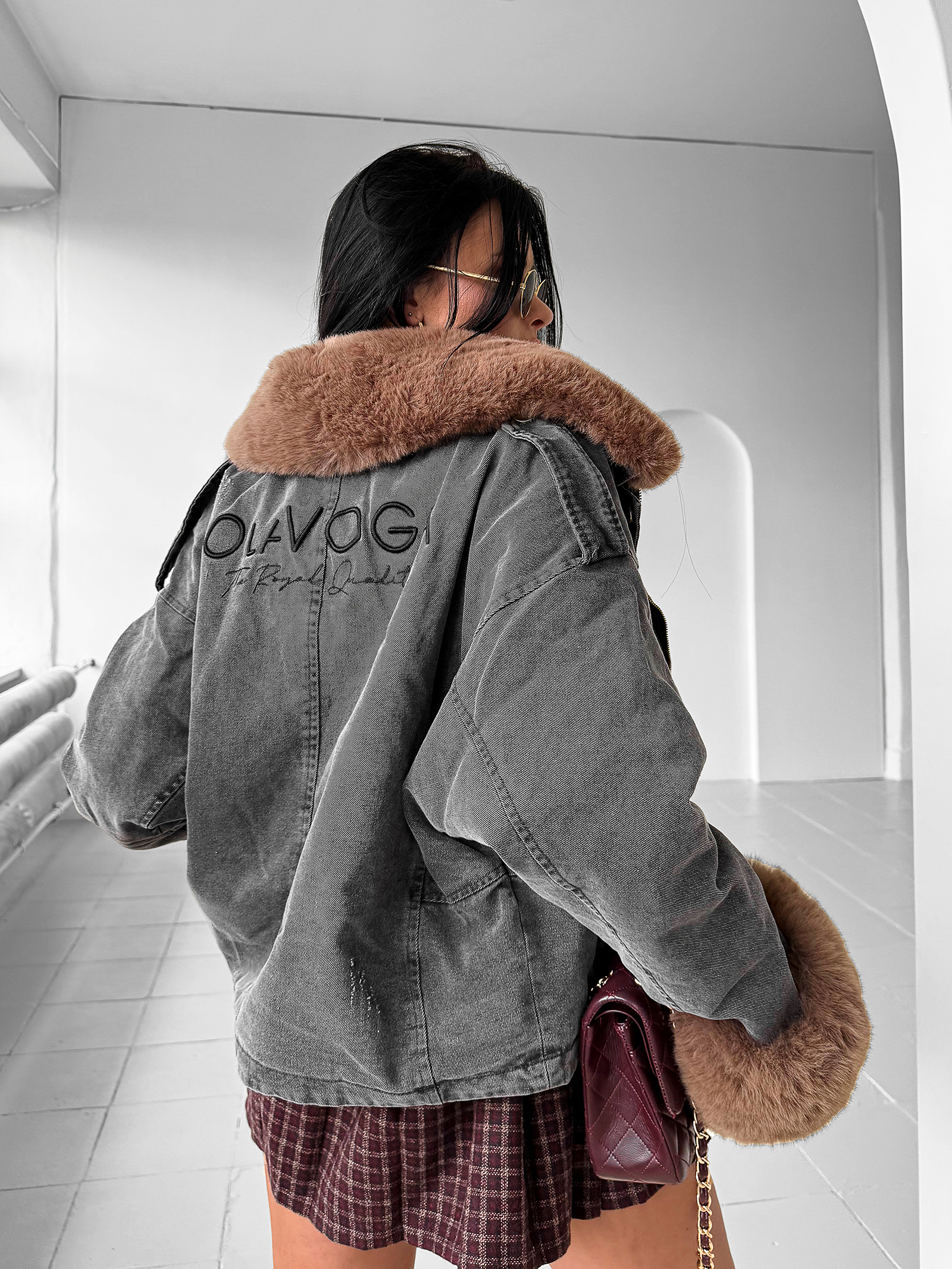 Kurtka damska OLAVOGA MONDEO ciemnoszara Kurtka damska OLAVOGA MONDEO ciemnoszara