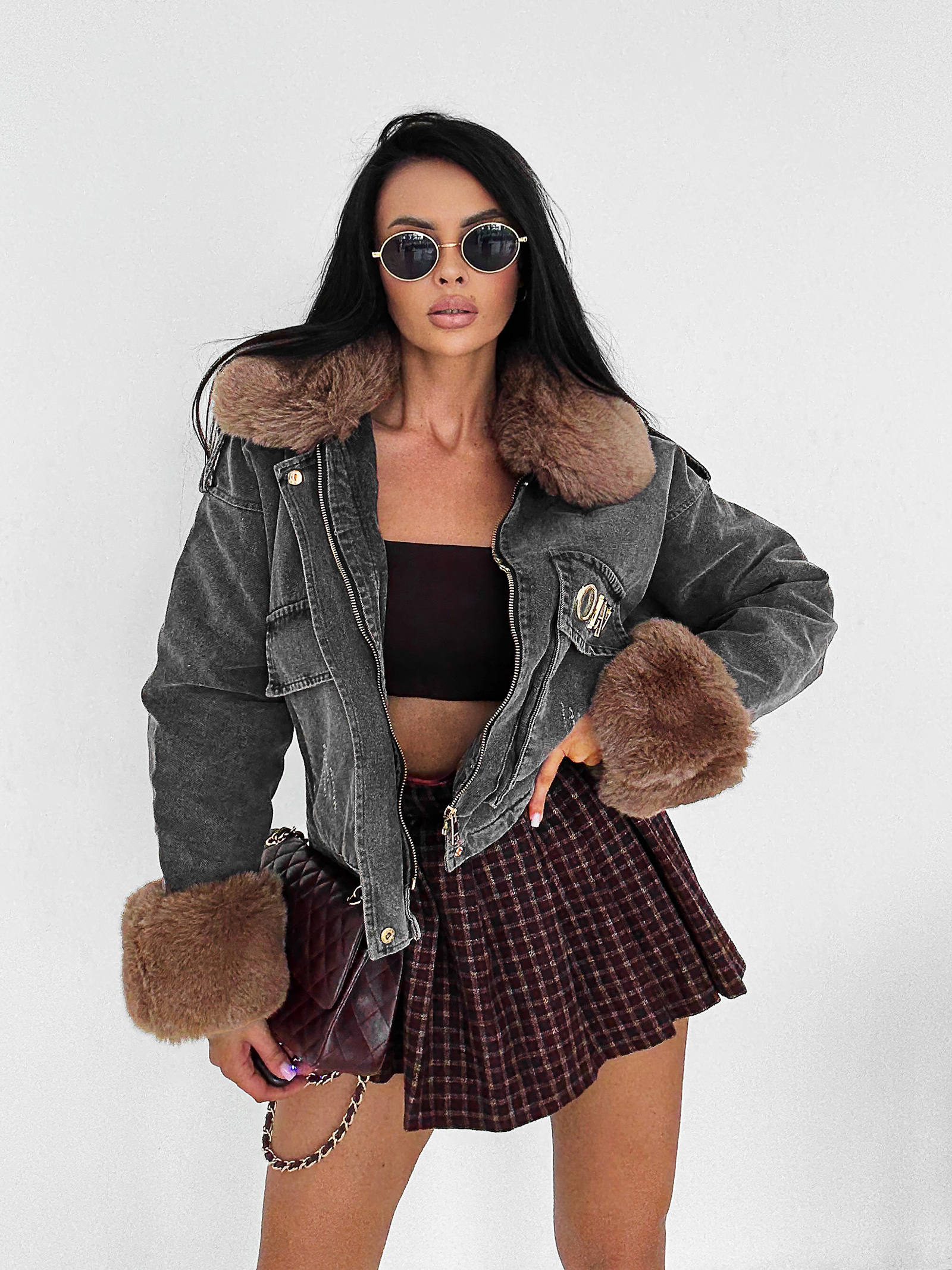 Kurtka damska OLAVOGA MONDEO ciemnoszara Kurtka damska OLAVOGA MONDEO ciemnoszara