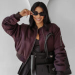 Kurtka bomberka damska OLAVOGA SILENCE brązowa