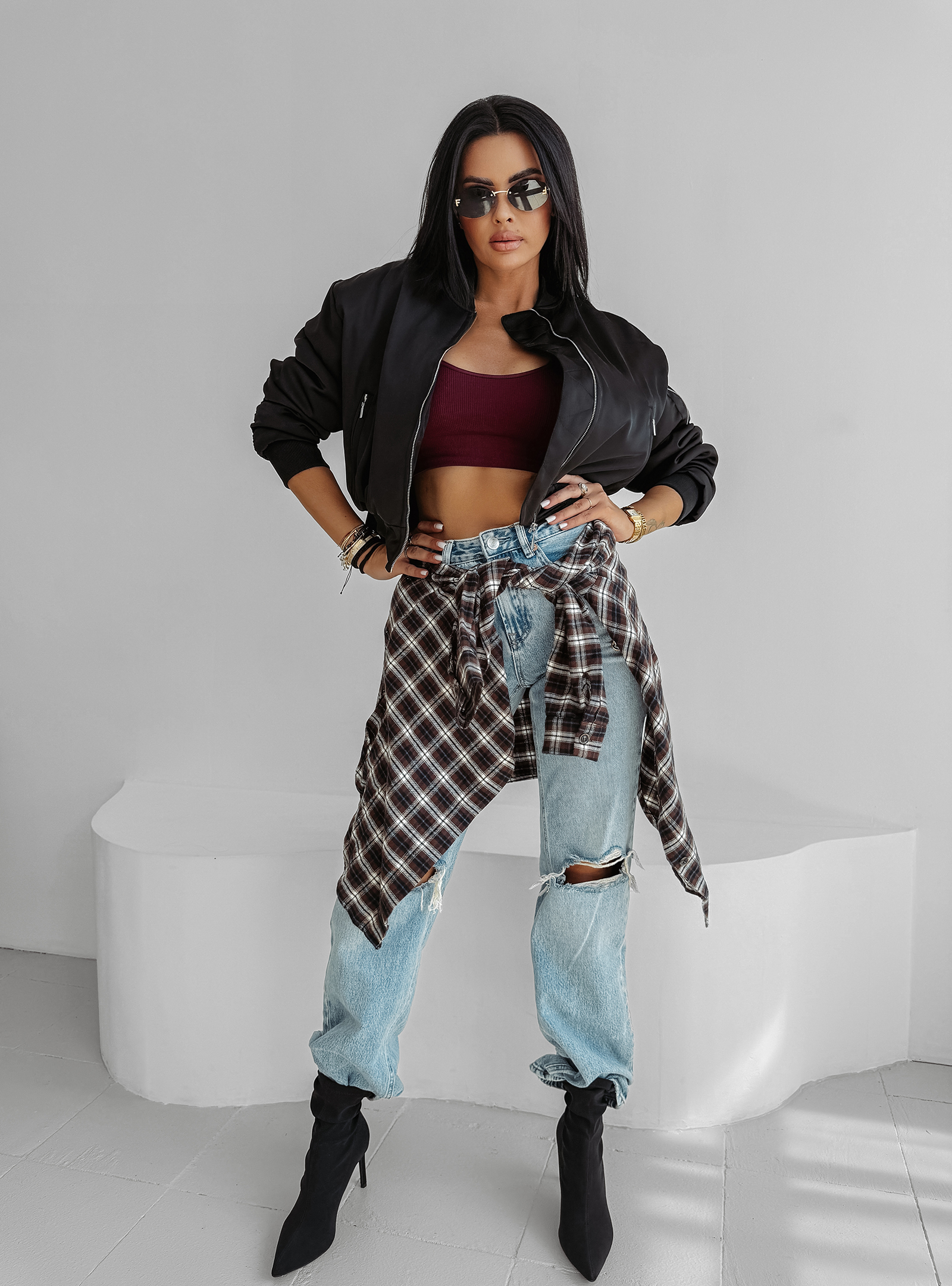 Kurtka bomberka damska OLAVOGA SILENCE czarna