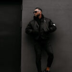 Kurtka męska OLAVOGA WOOLY bomberka przejściowa czarna