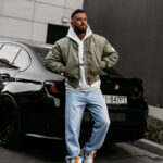 Kurtka męska OLAVOGA WOOLY bomberka przejściowa khaki