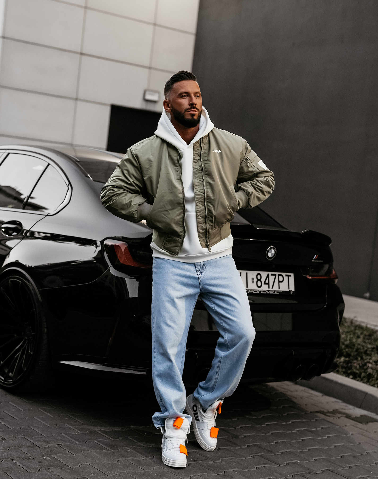 Kurtka męska OLAVOGA WOOLY bomberka przejściowa khaki Kurtka męska OLAVOGA WOOLY bomberka przejściowa khaki