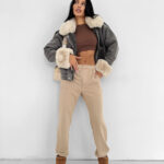 Spodnie damskie OLAVOGA DEWDROP beżowe