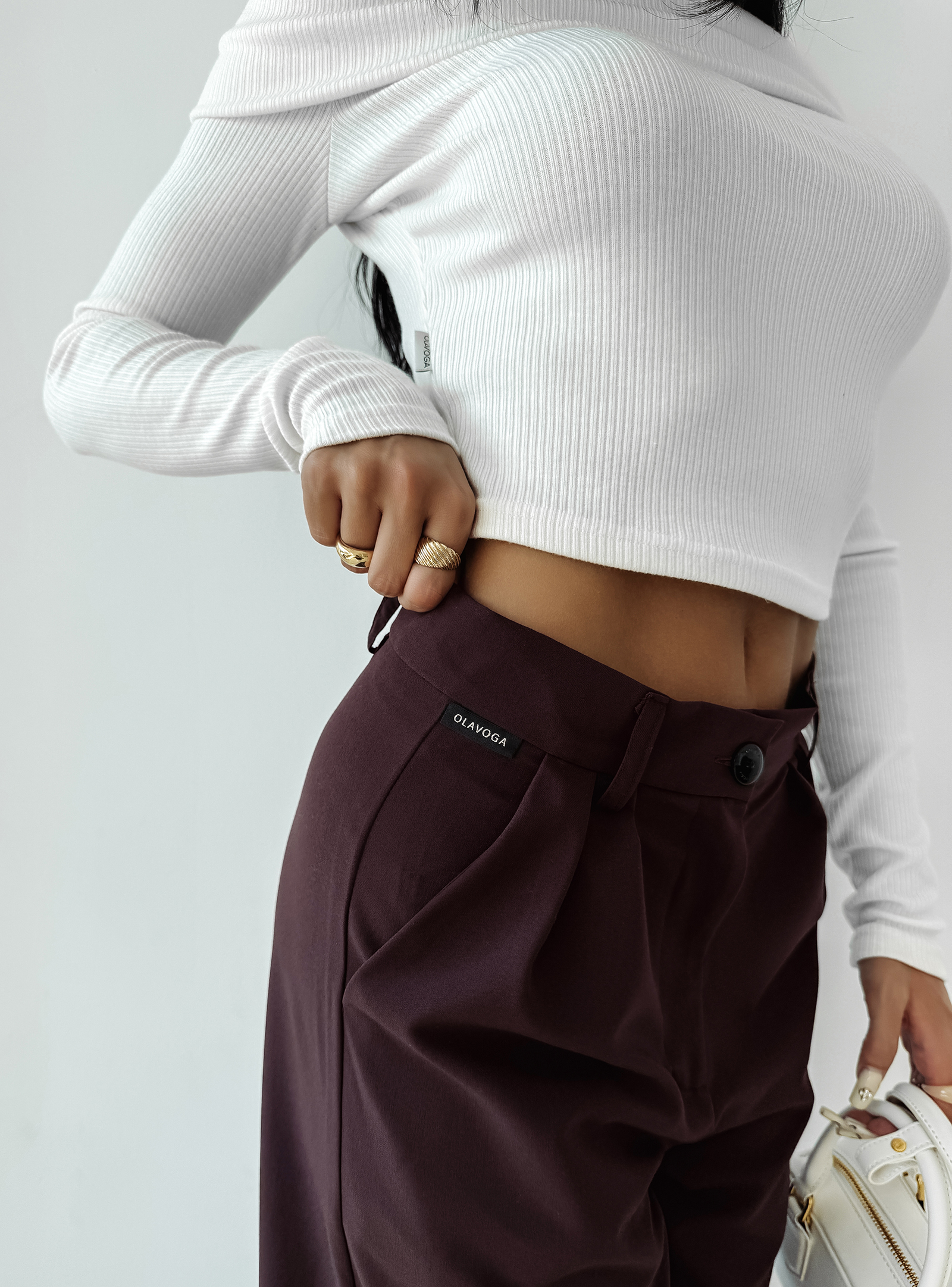 Spodnie eleganckie OLAVOGA NIGHTBREAK brązowe Spodnie eleganckie OLAVOGA NIGHTBREAK brązowe