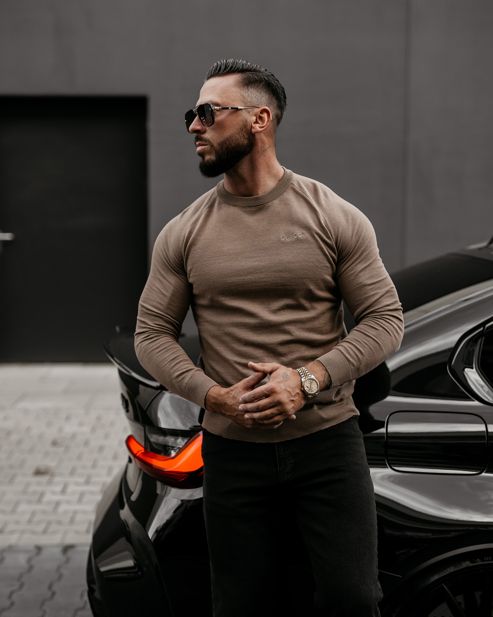 Sweter męski OLAVOGA MEW czekoladowy