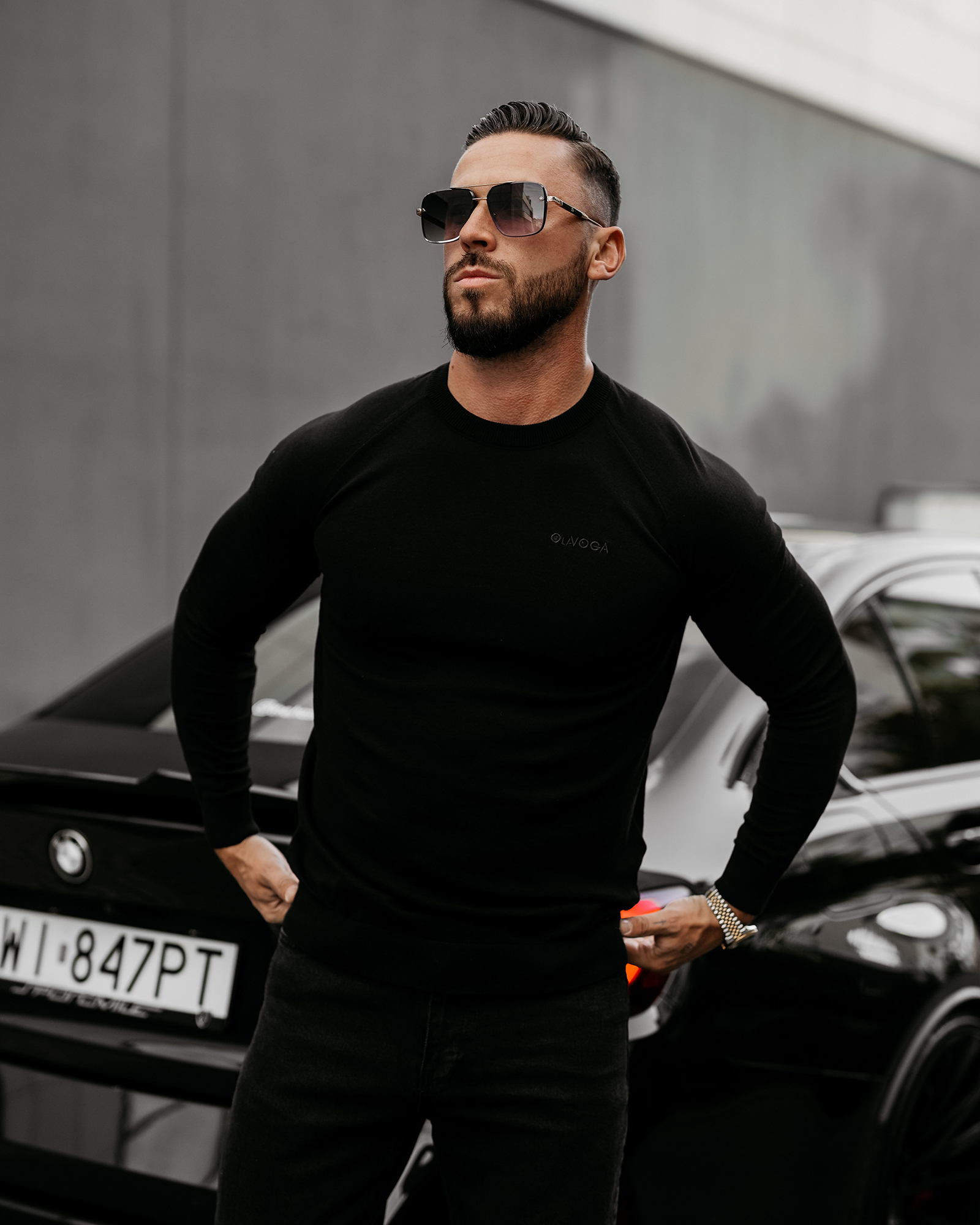 Sweter męski OLAVOGA MEW czarny