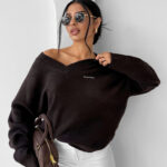 Sweter damski OLAVOGA ZOTO brązowy