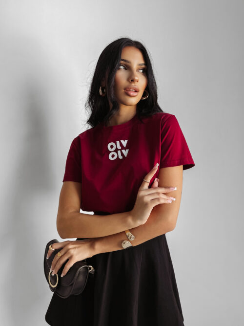 T-shirt damski OLAVOGA CLOUD bordowy