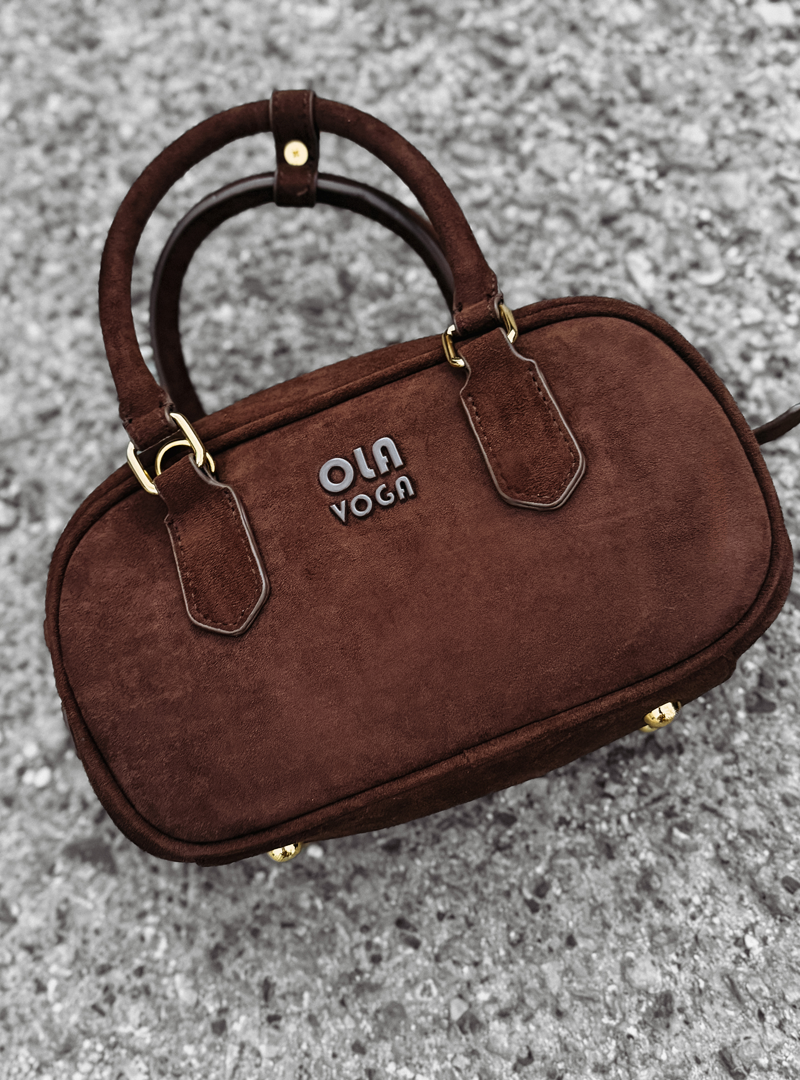 Torebka zamszowa OLAVOGA FORBIDDEN jasny brąz