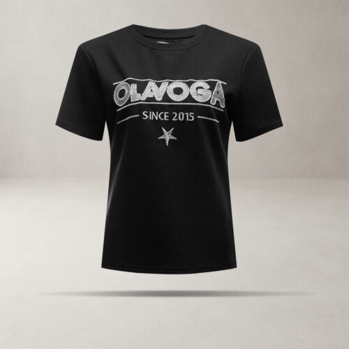T-shirt damski OLAVOGA BLACK PRINCE czarny
