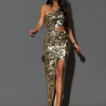 Sukienka cekinowa NB Artismo złota