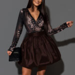 Spódnica bombka NB Vews brązowa