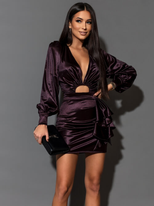 Sukienka błyszcząca NB Dida brązowa