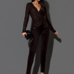 Kombinezon wieczorowy NB Iluzja brązowy