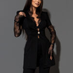 Komplet elegancki ze spodniami gładkimi NB Manilo II czarny