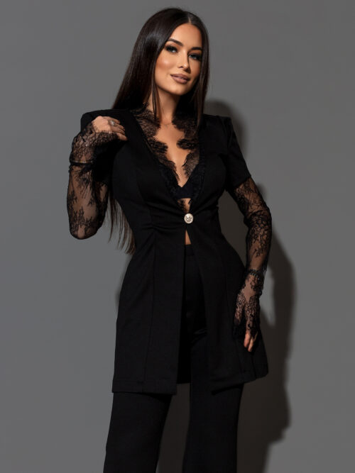 Komplet elegancki ze spodniami gładkimi NB Manilo II czarny