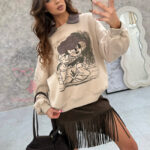 Bluza z kołnierzykiem Disney beżowa