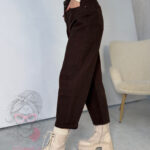 Spodnie jeansowe szerokie Bronzes brązowe