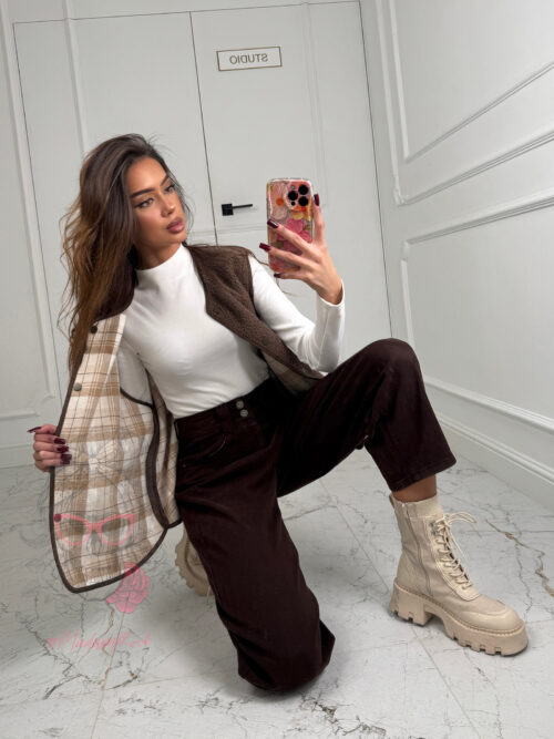 Bluzka półgolf bawełniany Kasset śmietanowy