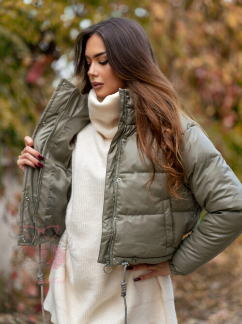 Kurtka bomberka skórzana Roksi II oliwkowa