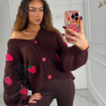 Sweter rozpinany Berry brązowy