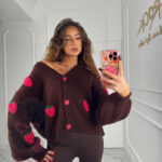 Sweter rozpinany Berry brązowy