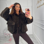 Kurtka bomberka welurowa Omse brązowa