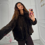 Kurtka bomberka welurowa Omse brązowa