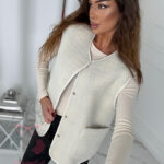 Kamizelka dwustronna baranek/ krata Buckle beżowa