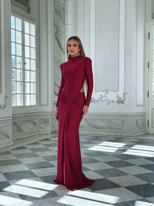 Sukienka z wycięciami NB Volvo bordowa