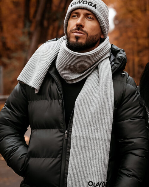 Szalik dzianinowy OLAVOGA VIVAMITO szary