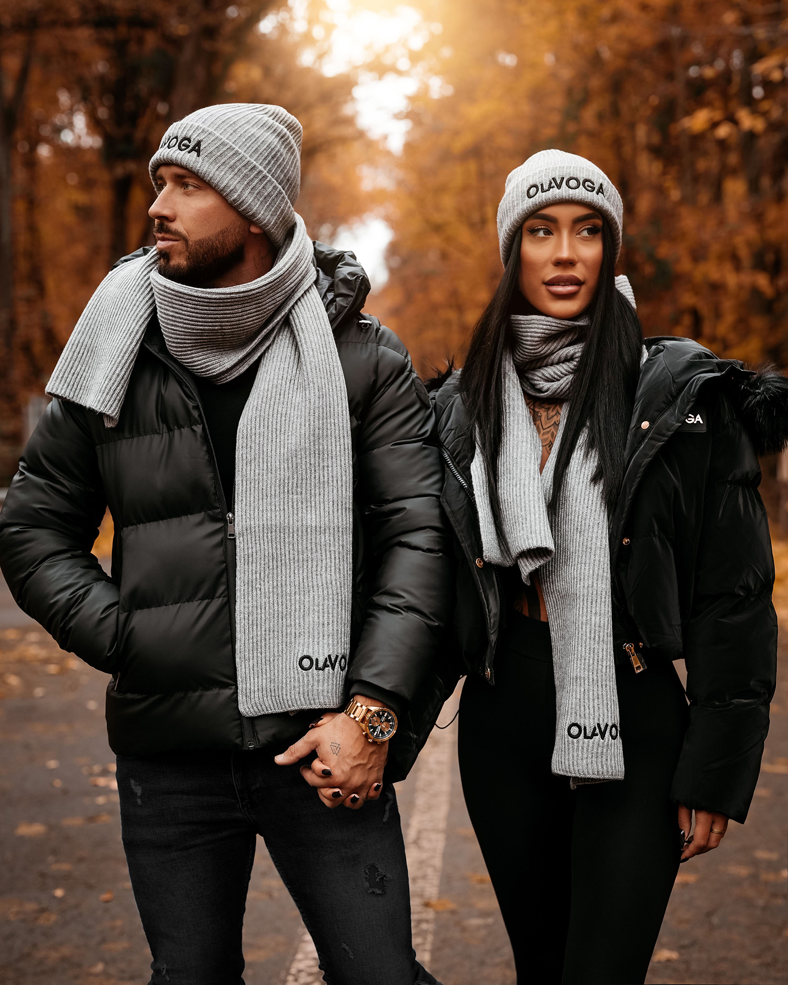 Szalik dzianinowy OLAVOGA VIVAMITO szary