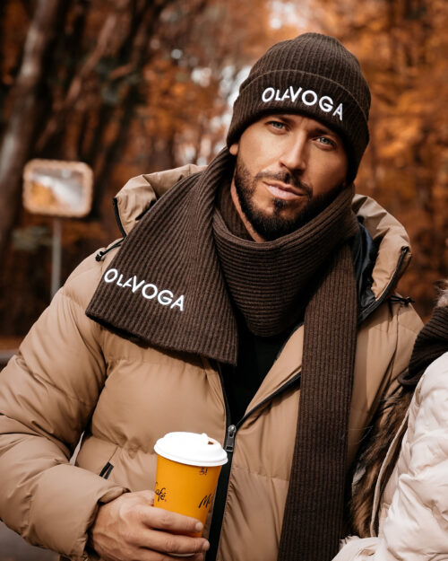 Szalik dzianinowy OLAVOGA VIVAMITO brązowy