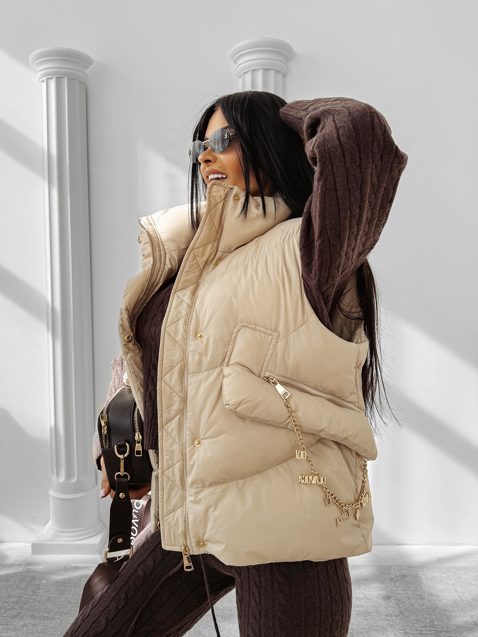 Kamizelka damska OLAVOGA RAIN beżowa