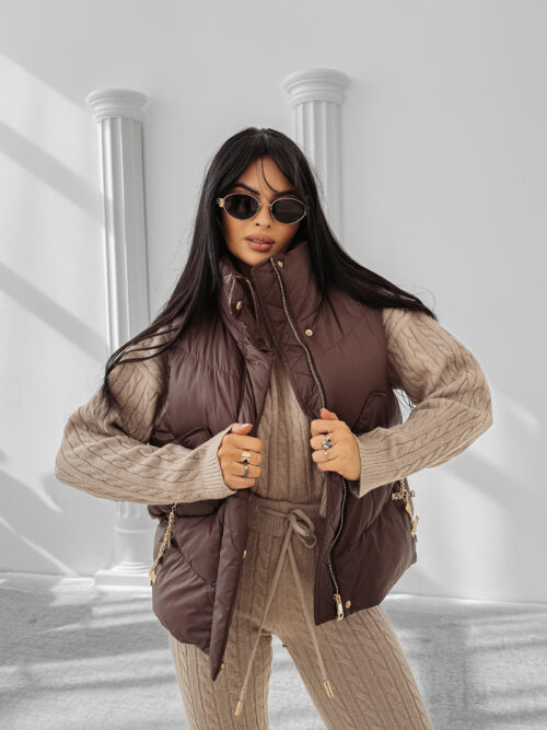 Kamizelka damska OLAVOGA RAIN brązowa