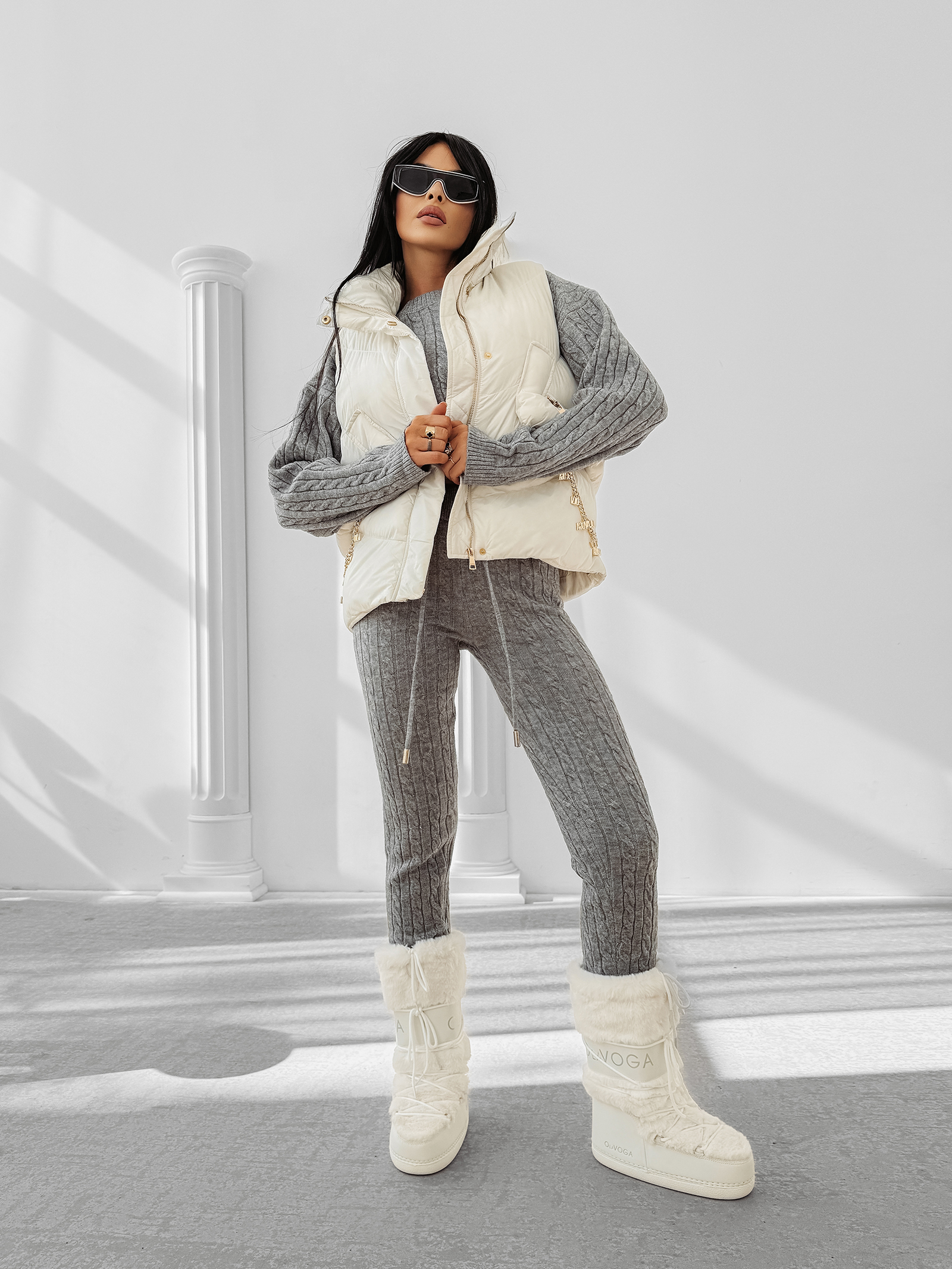 Kamizelka damska OLAVOGA RAIN ecru