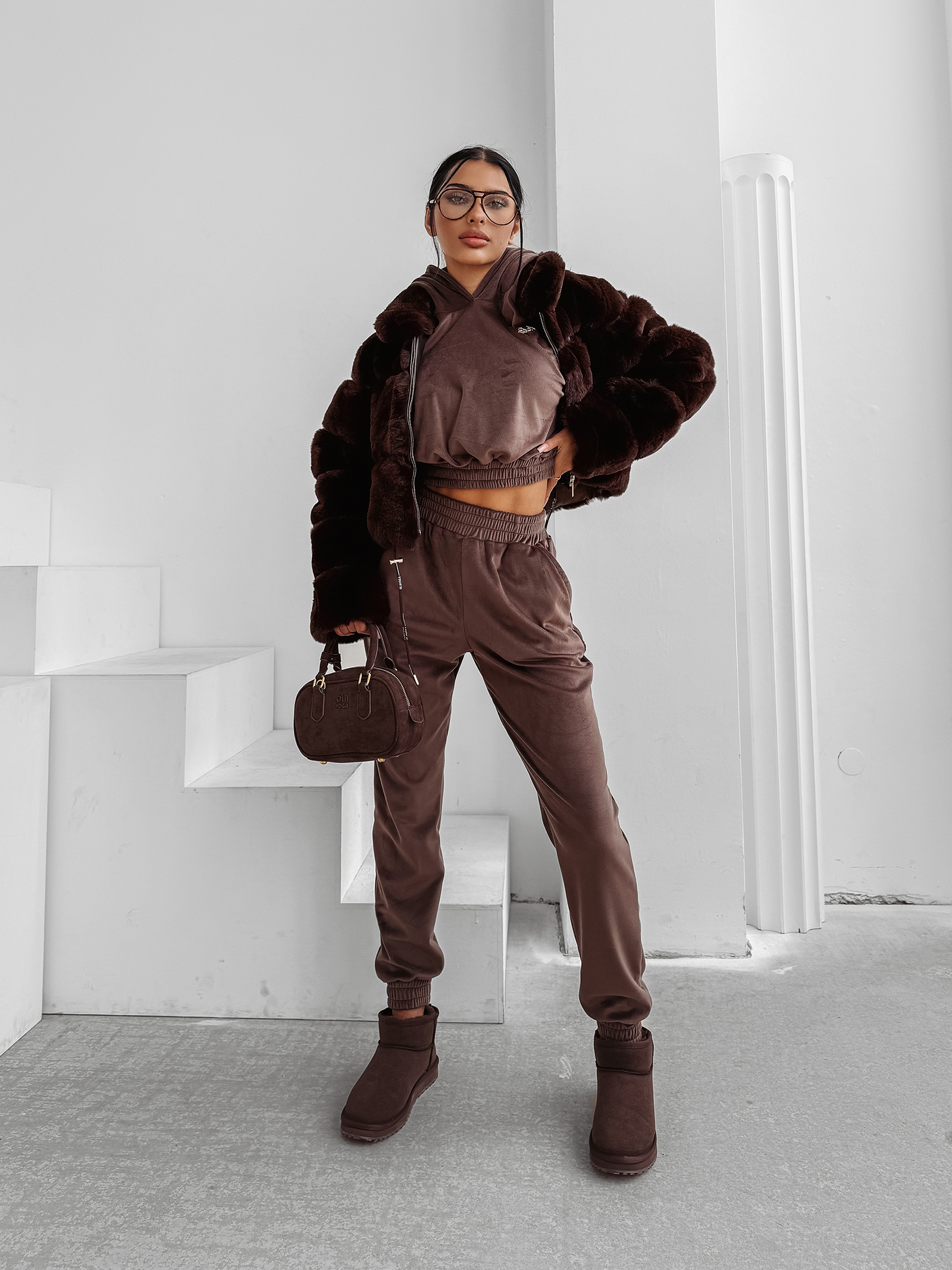 Komplet damski OLAVOGA FORM brązowy