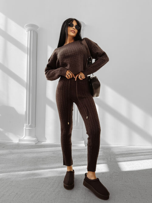 Komplet damski OLAVOGA OLIA czekoladowy