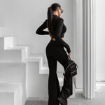 Komplet damski OLAVOGA WINDSCRIPT czarny