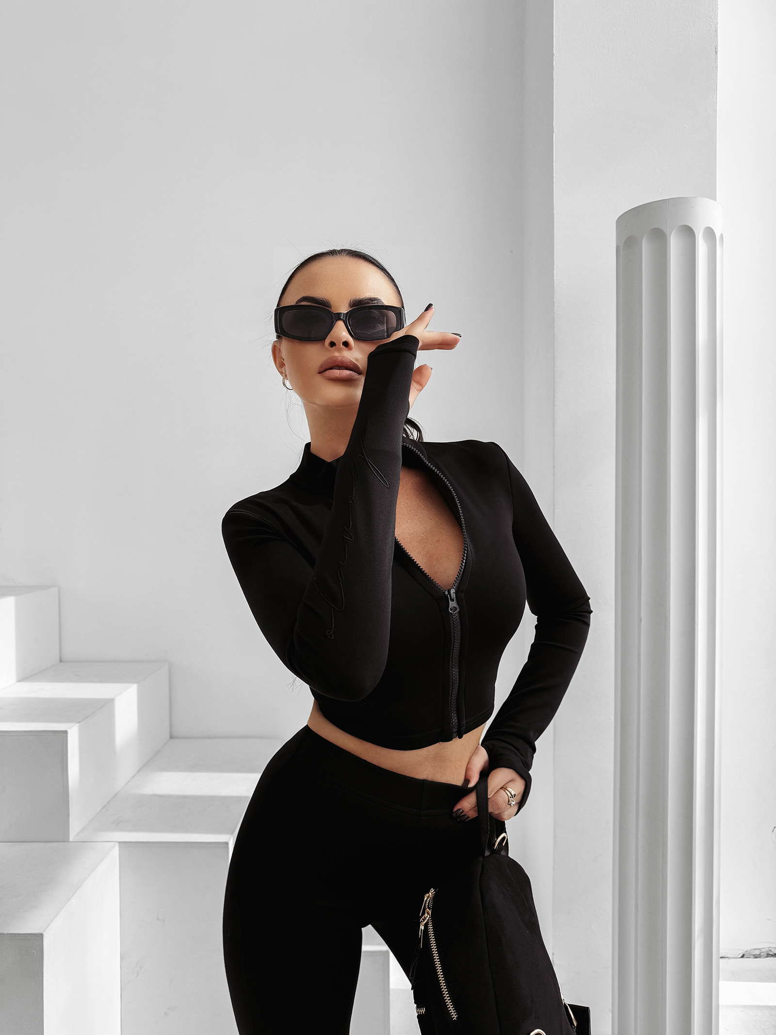 Komplet damski OLAVOGA WINDSCRIPT czarny