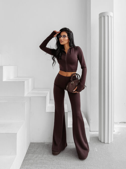 Komplet damski OLAVOGA WINDSCRIPT brązowy