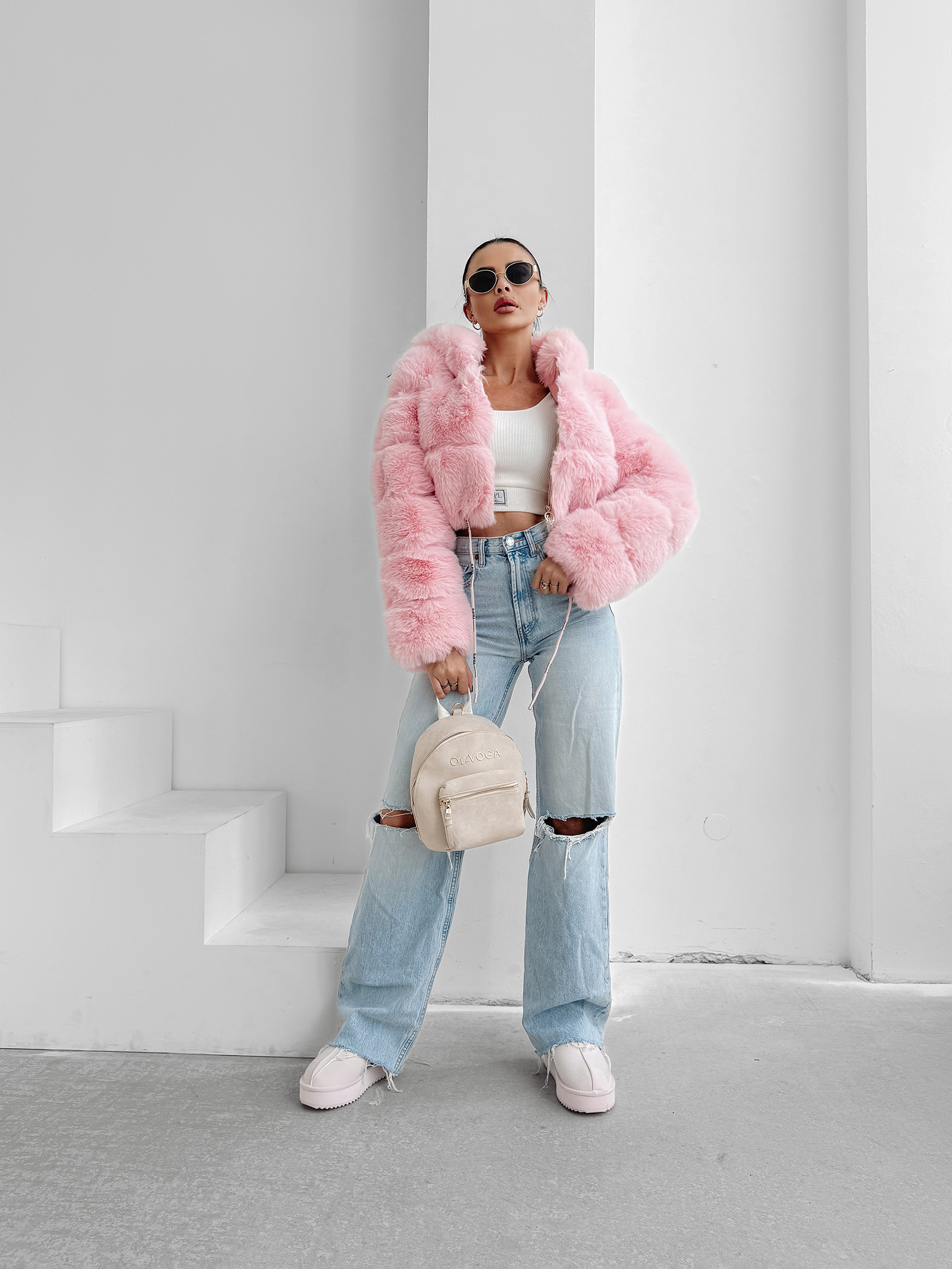 Kurtka damska OLAVOGA MARCELLINI pudrowy róż Kurtka damska OLAVOGA MARCELLINI pudrowy róż