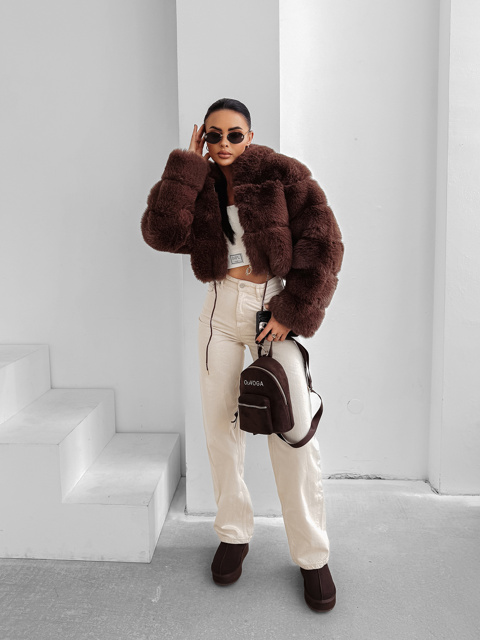 Kurtka damska OLAVOGA MARCELLINI brązowa Kurtka damska OLAVOGA MARCELLINI brązowa